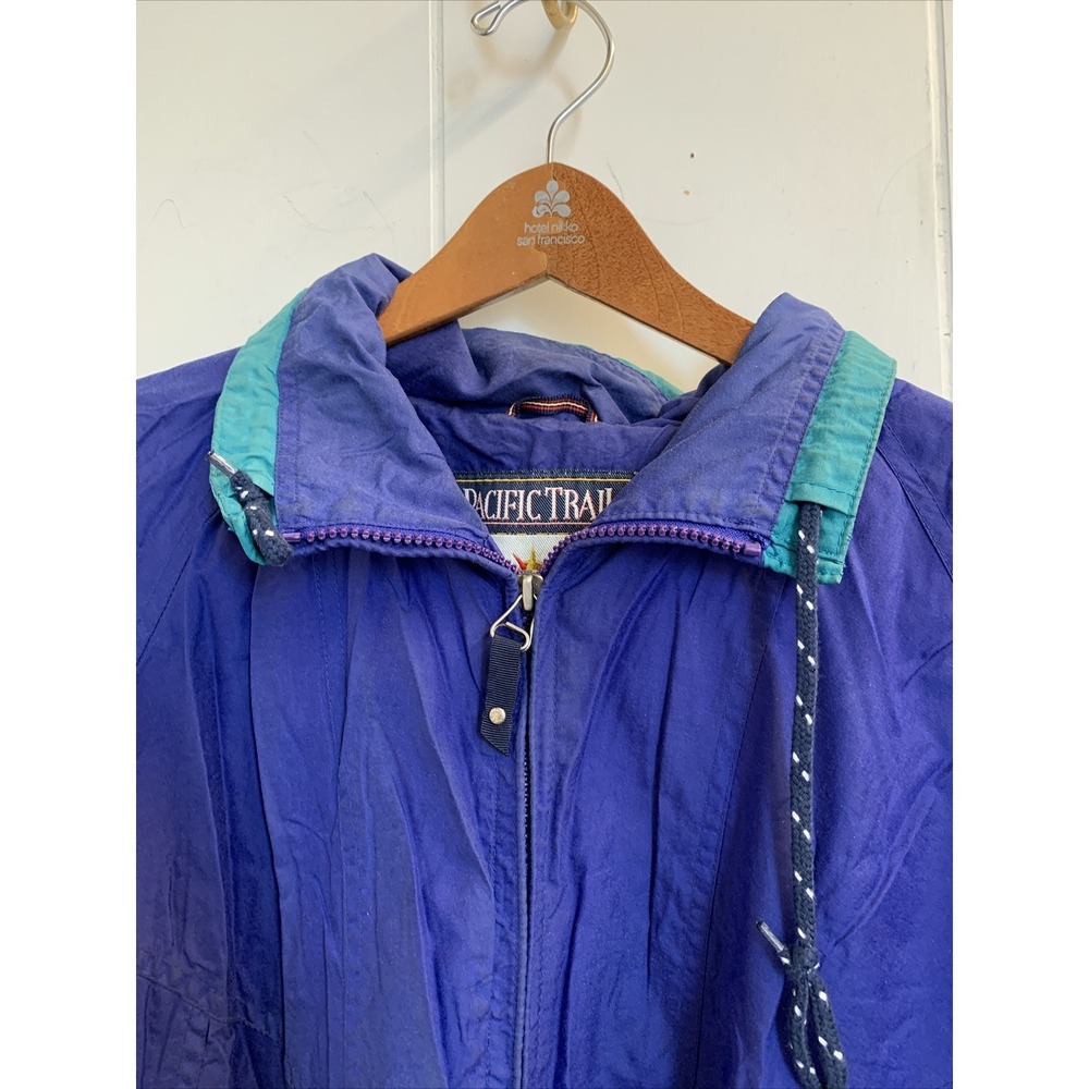Vintage Pacific Trail Jacket Men's‎ Medium Coat Regular Rain Hiking Purple Green - Picture 3 of 13